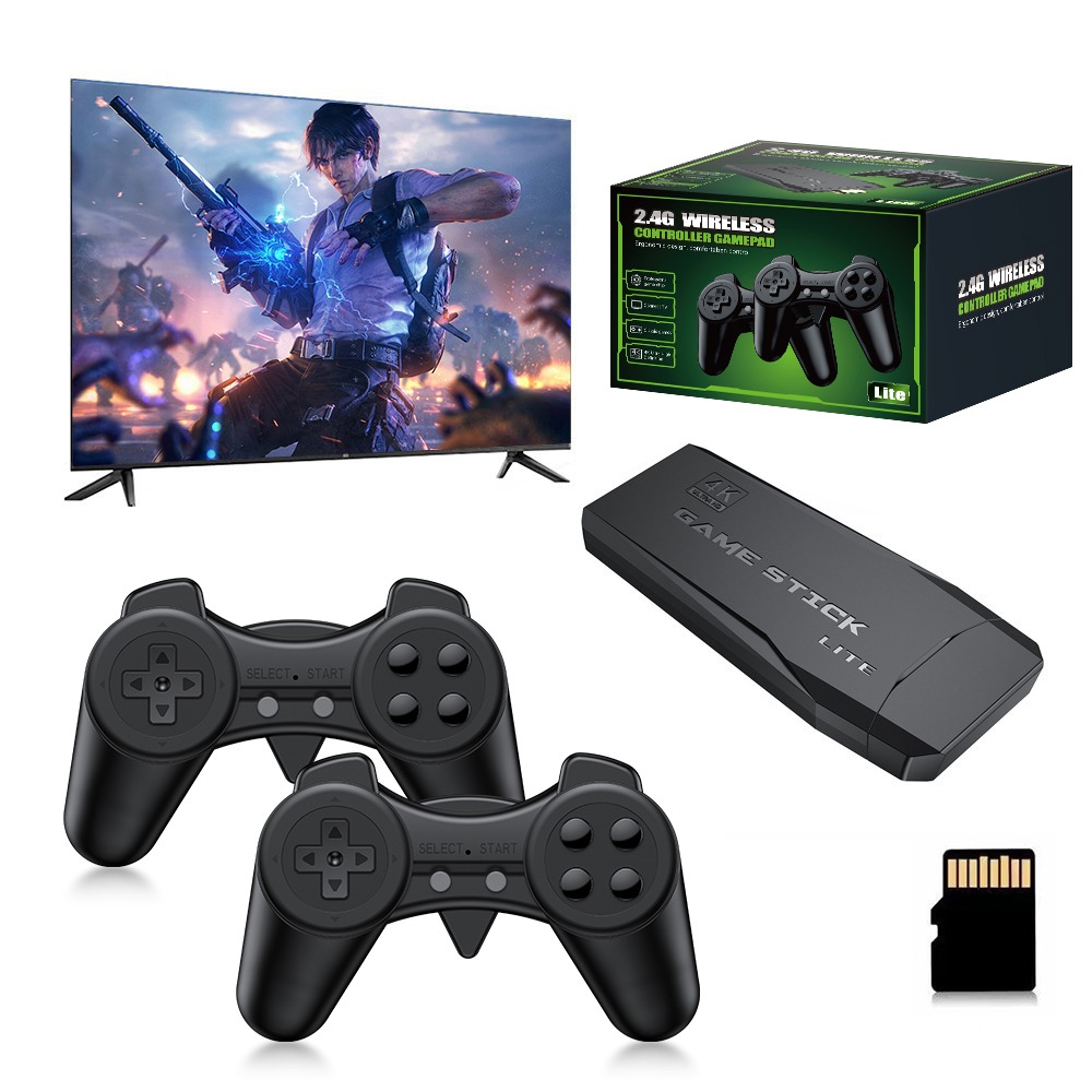 Retro Gaming Gif - เครื่องเล่นเกมพกพา 4K Retro Game Stick พร้อมคอนโทรลเลอร์ไร้สาย