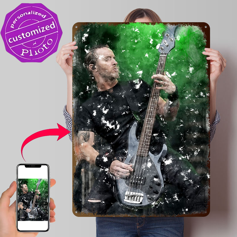 Retro Gaming Gifts For Men - ป้ายโลหะพิมพ์ลาย 3 มิติ ALTER BRIDGE ไบรอัน