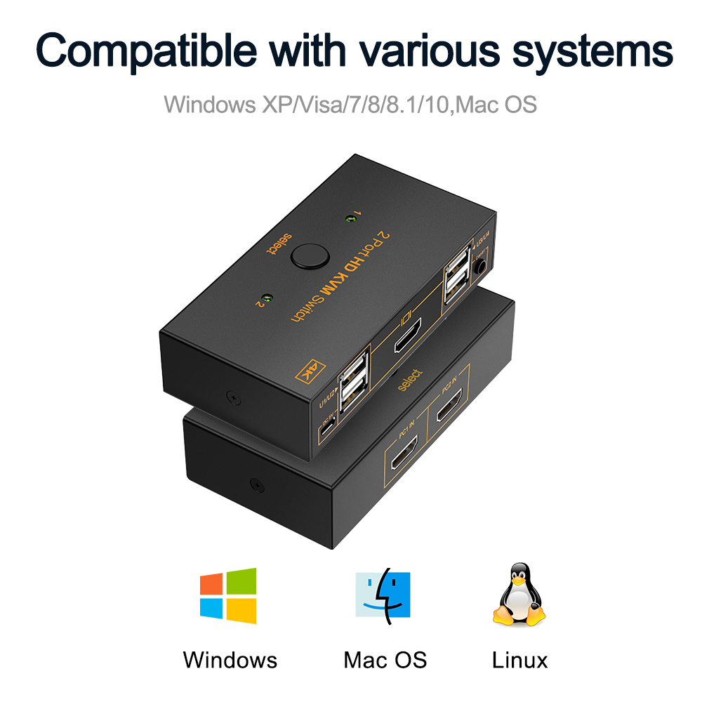 สวิตช์ KVM USB 2.0 รองรับ HDMI - Controller Adapter Usb บทวิจารณ์และราคา
