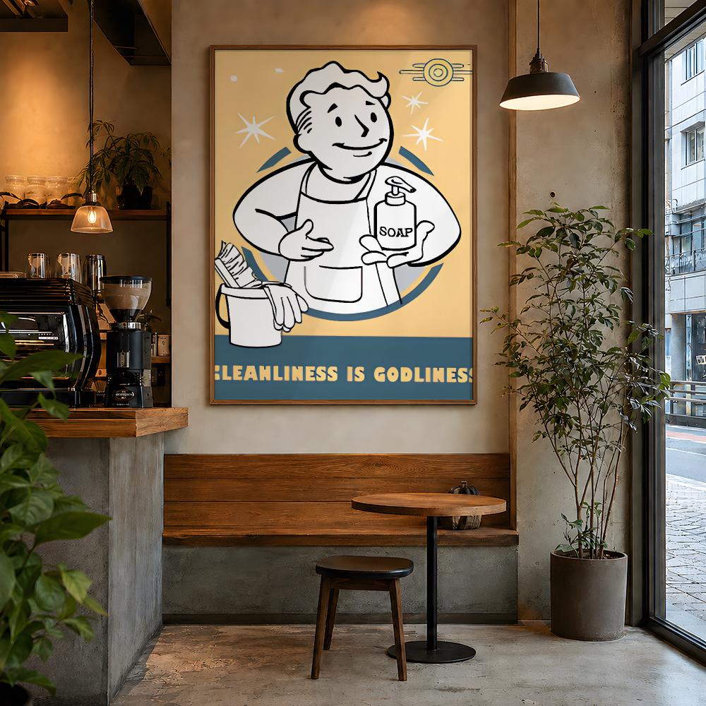 โปสเตอร์ตัวละครเกม V-Vault Boy - Retro Gaming Vault บทวิจารณ์และราคา