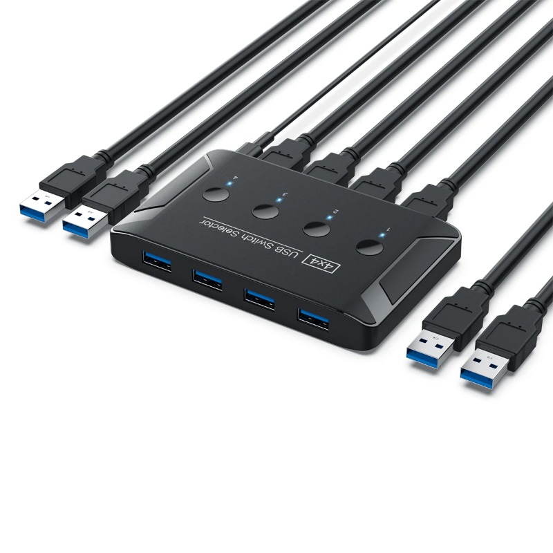 4 ใน 4 ออก KVM USB3.0 สวิตช์คว - Controller Adapter Usb บทวิจารณ์และราคา