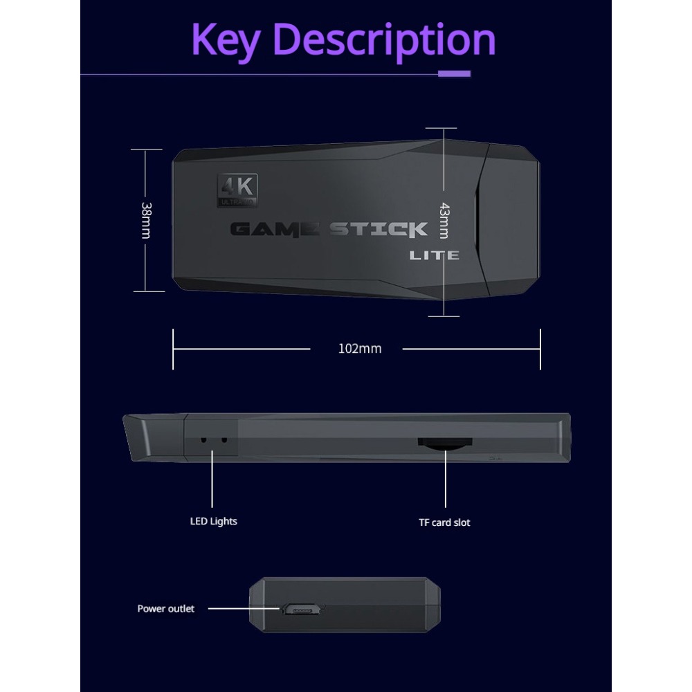 เครื่องเล่นเกมพกพา 4K Retro Ga - Retro Gaming Gif บทวิจารณ์และราคา