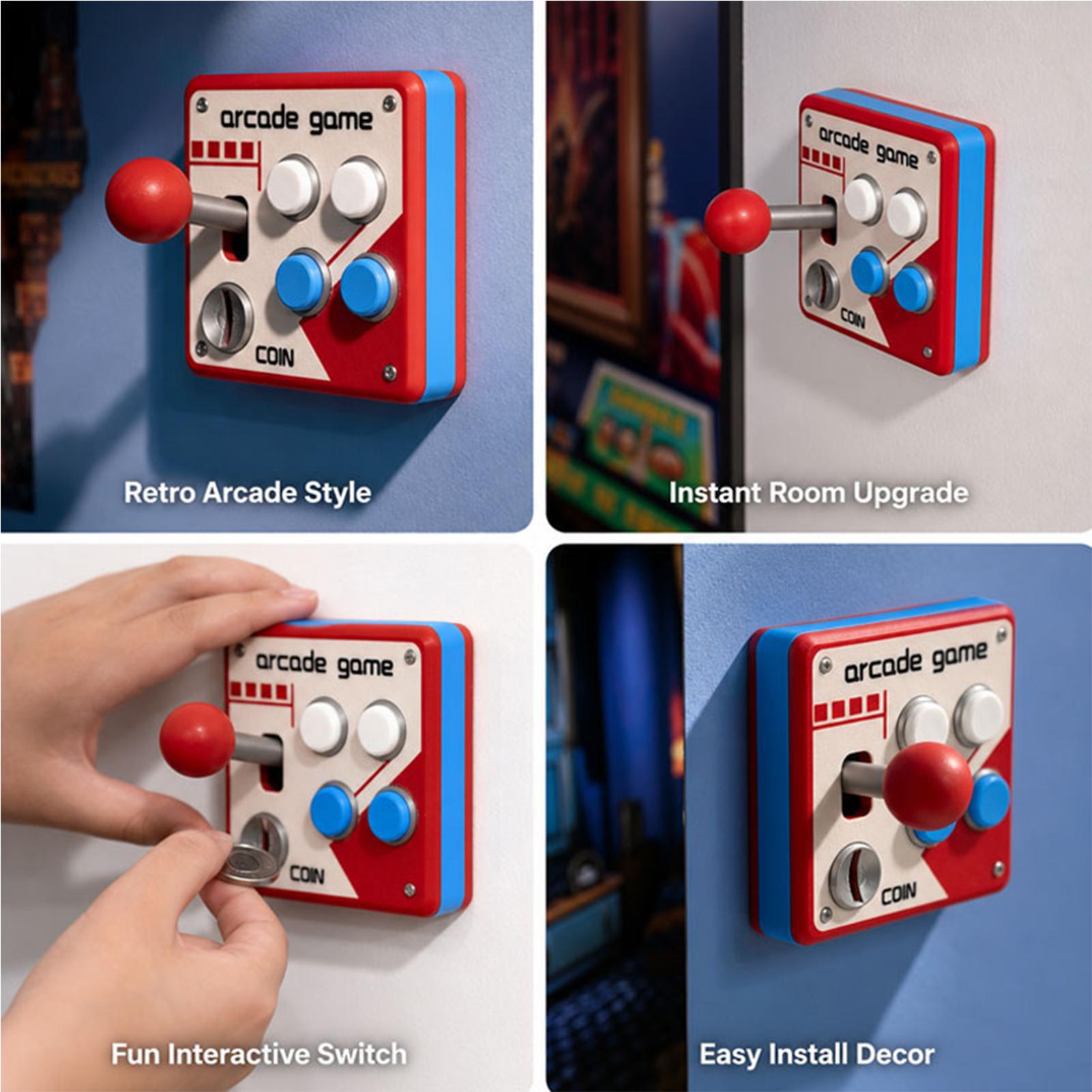 ฝาครอบสวิตช์ไฟเกมอาร์เคดสไตล์เ - Retro Gaming Room บทวิจารณ์และราคา